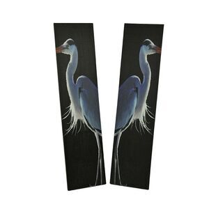 42 in. Twin Herons Black and White Canvas Print Set